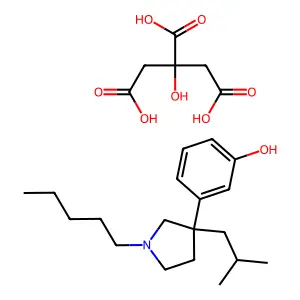 Phenol, 3-(3-isobutyl-1-pentyl-3-pyrrolidinyl)-, citrate structure