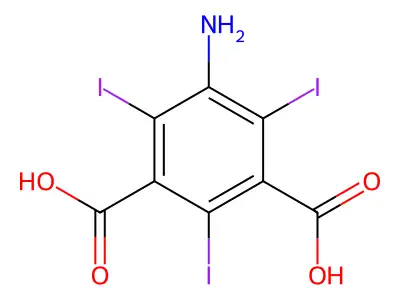 5-Amino-2,4,6-triiodo-1,3-benzenedicarboxylic acid structure