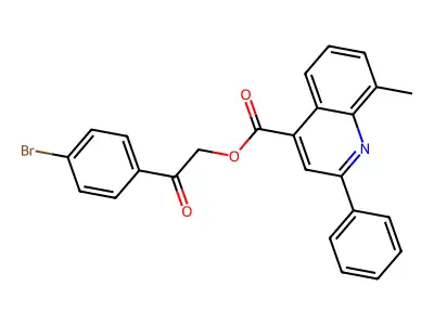 2-(4-Bromophenyl)-2-oxoethyl 8-methyl-2-phenylquinoline-4-carboxylate structure