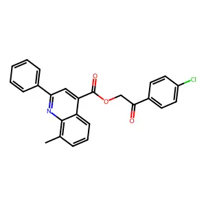 2-(4-Chlorophenyl)-2-oxoethyl 8-methyl-2-phenylquinoline-4-carboxylate structure