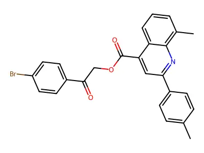 [2-(4-bromophenyl)-2-oxoethyl] 8-methyl-2-(4-methylphenyl)quinoline-4-carboxylate structure