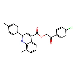 2-(4-Chlorophenyl)-2-oxoethyl 8-methyl-2-(4-methylphenyl)-4-quinolinecarboxylate structure