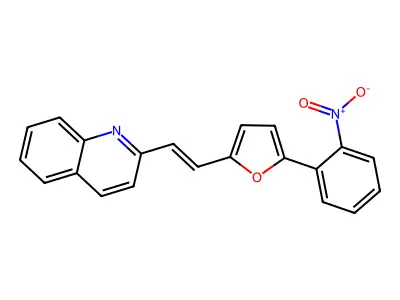 2-[(E)-2-[5-(2-nitrophenyl)furan-2-yl]ethenyl]quinoline structure