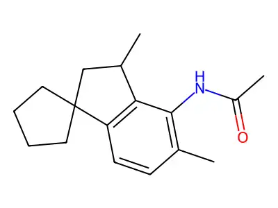 N-(3,5-dimethylspiro[2,3-dihydroindene-1,1'-cyclopentane]-4-yl)acetamide structure