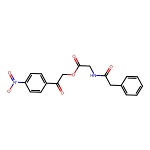 2-(4-Nitrophenyl)-2-oxoethyl 2-(2-phenylacetamido)acetate structure