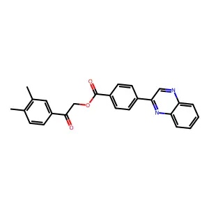 2-(3,4-Dimethylphenyl)-2-oxoethyl 4-(quinoxalin-2-yl)benzoate structure