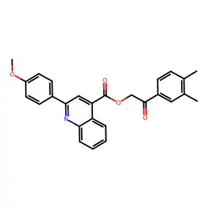 2-(3,4-Dimethylphenyl)-2-oxoethyl 2-(4-methoxyphenyl)-4-quinolinecarboxylate structure
