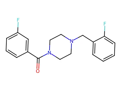 1-(3-Fluorobenzoyl)-4-(2-fluorobenzyl)piperazine structure