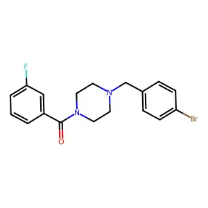 [4-[(4-Bromophenyl)methyl]piperazin-1-yl]-(3-fluorophenyl)methanone structure