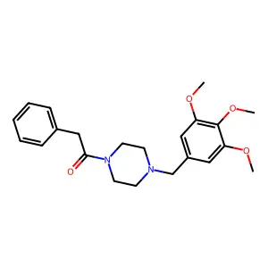 2-Phenyl-1-[4-[(3,4,5-trimethoxyphenyl)methyl]piperazin-1-yl]ethanone structure