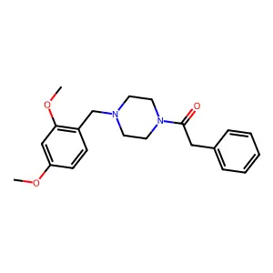 1-[4-[(2,4-Dimethoxyphenyl)methyl]piperazin-1-yl]-2-phenylethanone structure