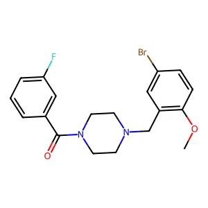 [4-[(5-Bromo-2-methoxyphenyl)methyl]piperazin-1-yl]-(3-fluorophenyl)methanone structure