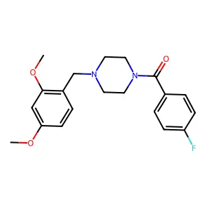 [4-[(2,4-Dimethoxyphenyl)methyl]piperazin-1-yl]-(4-fluorophenyl)methanone structure