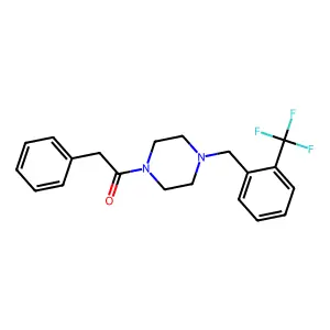 2-Phenyl-1-[4-[[2-(trifluoromethyl)phenyl]methyl]piperazin-1-yl]ethanone structure