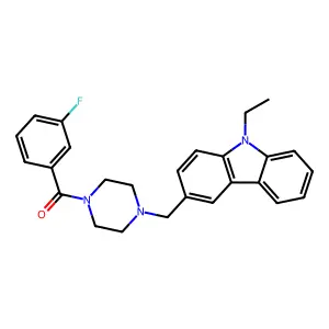 [4-[(9-Ethylcarbazol-3-yl)methyl]piperazin-1-yl]-(3-fluorophenyl)methanone structure