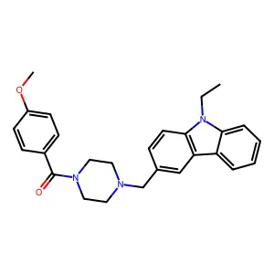 [4-[(9-Ethylcarbazol-3-yl)methyl]piperazin-1-yl]-(4-methoxyphenyl)methanone structure