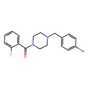 [4-[(4-Bromophenyl)methyl]piperazin-1-yl]-(2-fluorophenyl)methanone structure