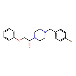 1-[4-[(4-Bromophenyl)methyl]piperazin-1-yl]-2-phenoxyethanone structure