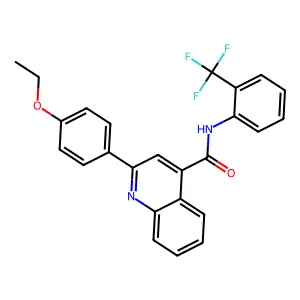 2-(4-ethoxyphenyl)-N-[2-(trifluoromethyl)phenyl]quinoline-4-carboxamide structure