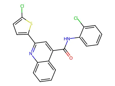 N-(2-chlorophenyl)-2-(5-chloro-2-thienyl)-4-quinolinecarboxamide structure