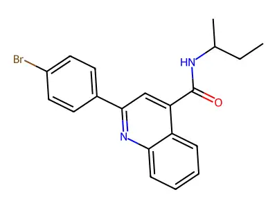2-(4-bromophenyl)-N-butan-2-ylquinoline-4-carboxamide structure
