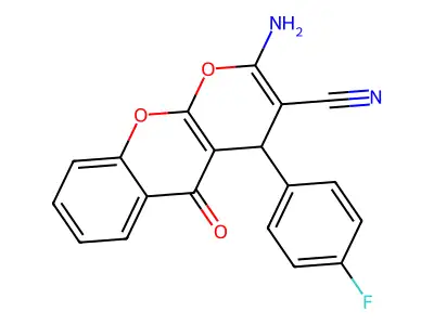 2-amino-4-(4-fluorophenyl)-5-oxo-4H-pyrano[2,3-b]chromene-3-carbonitrile structure