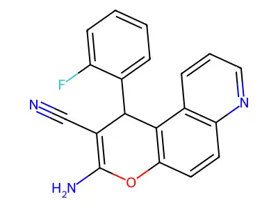 3-amino-1-(2-fluorophenyl)-1H-pyrano[3,2-f]quinoline-2-carbonitrile structure
