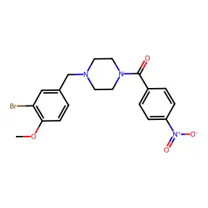[4-[(3-Bromo-4-methoxyphenyl)methyl]piperazin-1-yl]-(4-nitrophenyl)methanone structure