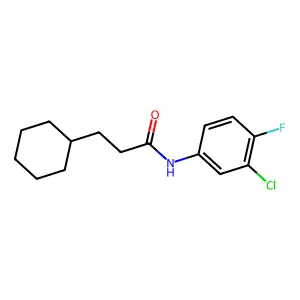 N-(3-chloro-4-fluorophenyl)-3-cyclohexylpropanamide structure