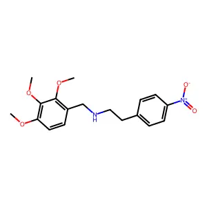 2-(4-nitrophenyl)-N-(2,3,4-trimethoxybenzyl)ethanamine structure