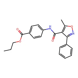 Propyl 4-[(5-methyl-3-phenylisoxazol-4-yl)carbonylamino]benzoate structure