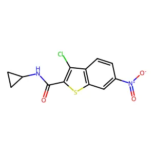 3-chloro-N-cyclopropyl-6-nitro-1-benzothiophene-2-carboxamide structure