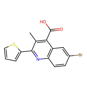6-Bromo-3-methyl-2-thiophen-2-yl-quinoline-4-carboxylic acid structure