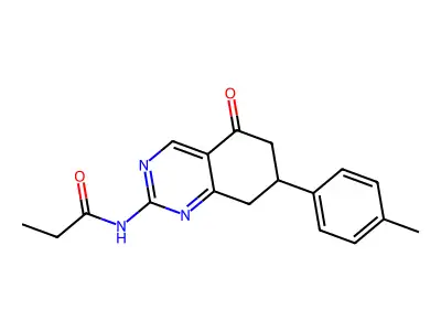 N-[7-(4-methylphenyl)-5-oxo-7,8-dihydro-6H-quinazolin-2-yl]propanamide structure