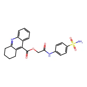2-Oxo-2-[(4-sulfamoylphenyl)amino]ethyl 1,2,3,4-tetrahydroacridine-9-carboxylate structure