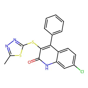 7-Chloro-3-[(5-methyl-1,3,4-thiadiazol-2-yl)sulfanyl]-4-phenylquinolin-2-ol structure
