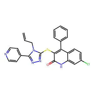 7-chloro-4-phenyl-3-[(4-prop-2-enyl-5-pyridin-4-yl-1,2,4-triazol-3-yl)sulfanyl]-1H-quinolin-2-one structure