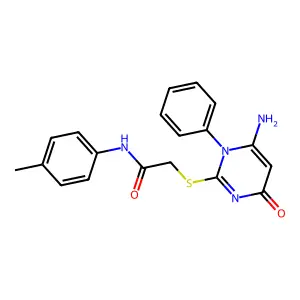 2-(6-amino-4-oxo-1-phenylpyrimidin-2-yl)sulfanyl-N-(4-methylphenyl)acetamide structure