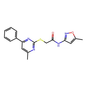 N-(5-Methyl-3-isoxazolyl)-2-((4-methyl-6-phenyl-2-pyrimidinyl)thio)acetamide structure