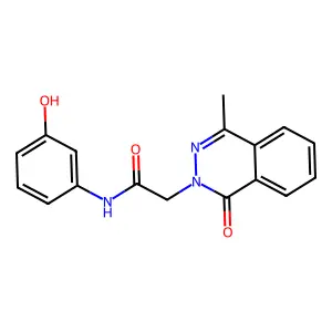 N-(3-hydroxyphenyl)-2-(4-methyl-1-oxophthalazin-2-yl)acetamide structure