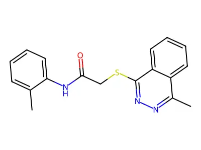 N-(2-methylphenyl)-2-(4-methylphthalazin-1-yl)sulfanylacetamide structure
