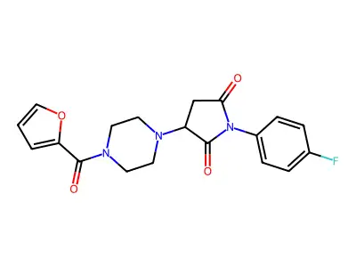 1-(4-Fluorophenyl)-3-[4-(furan-2-carbonyl)piperazin-1-yl]pyrrolidine-2,5-dione structure