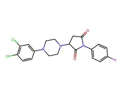 3-[4-(3,4-Dichlorophenyl)-1-piperazinyl]-1-(4-iodophenyl)-2,5-pyrrolidinedione structure