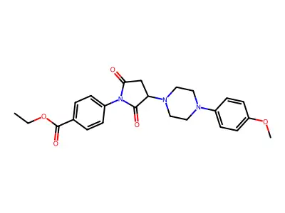Ethyl 4-{3-[4-(4-methoxyphenyl)piperazin-1-yl]-2,5-dioxopyrrolidin-1-yl}benzoate structure