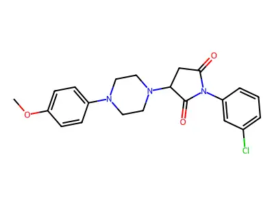 1-(3-Chlorophenyl)-3-[4-(4-methoxyphenyl)piperazin-1-yl]pyrrolidine-2,5-dione structure