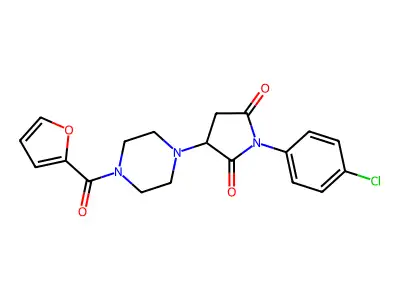 1-(4-Chlorophenyl)-3-[4-(furan-2-carbonyl)piperazin-1-yl]pyrrolidine-2,5-dione structure