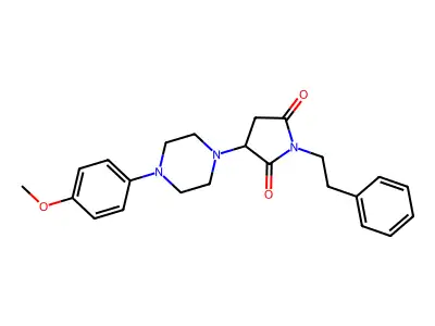 3-[4-(4-Methoxyphenyl)piperazin-1-yl]-1-(2-phenylethyl)pyrrolidine-2,5-dione structure