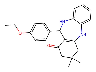 11-(4-ethoxyphenyl)-3,3-dimethyl-2,3,4,5,10,11-hexahydro-1H-dibenzo[b,e][1,4]diazepin-1-one structure