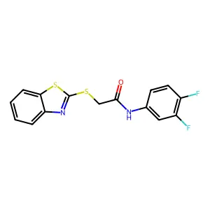 2-(1,3-benzothiazol-2-ylsulfanyl)-N-(3,4-difluorophenyl)acetamide structure
