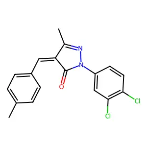 (4E)-2-(3,4-dichlorophenyl)-5-methyl-4-[(4-methylphenyl)methylidene]pyrazol-3-one structure
